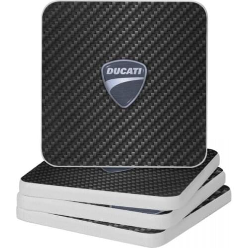 Carbon Fiber Ducati Diatom Square Round Coaster Eco-friendly Cup Bonsai Mat Soap Toothbrush Pad Wholesale 10x10cm