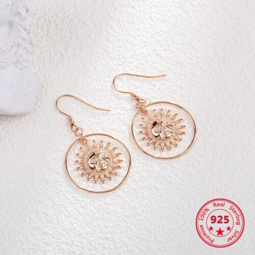 Korea New Style 925 Sterling Silver Earrings for Women Simple Fashion Chic Gold Drop Earrings Jewelry