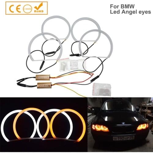 1 SET Xenon white For BMW E36 E38 E39 E46 Led angel eyes halo Ring smd car angel eyes Led headlight car-styling auto accessory