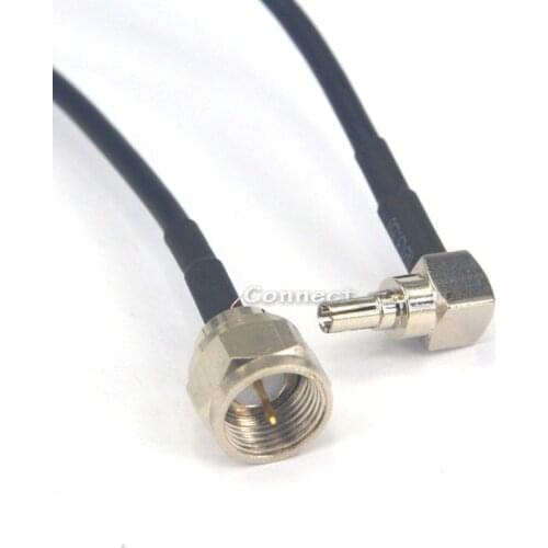 10 Pieces F Male Plug Connector to CRC9 Right Angle Convertor RG174 extension Cable 40cm