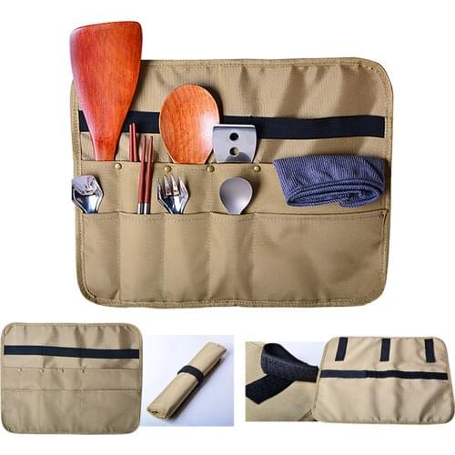 2021 Outdoor Portable Tableware Storage Bag Oxford Fabric Camping BBQ Tableware Triangle Square Storage Bag For Picnic Camp