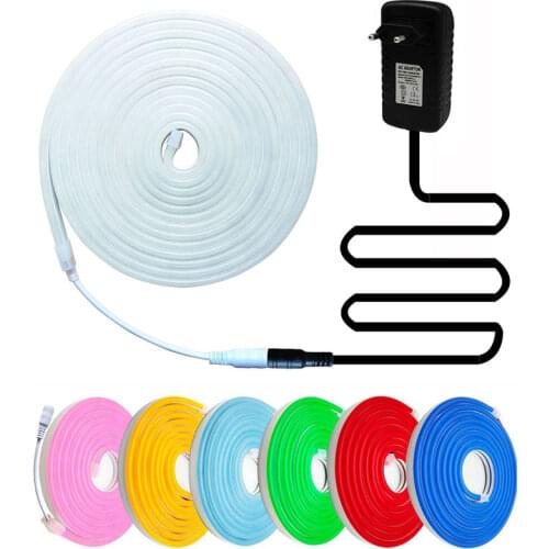 2835 Neon Red/Yellow/Blue/Green/Pink/White Light Kit Home Decoration Sign Led Tube Strip Flexible 120Leds/M Waterproof DC12V
