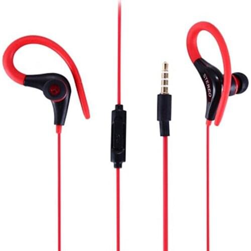 3.5mm Universal Headset Ear Hook Wired Earphone Bass Stereo Sports Headphone with Mic For All Phones