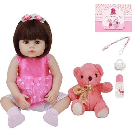 48CM Lovely Bebe Reborn Baby Doll Handmade Silicone Full Body Realistic 18 Inch Cute Princess Newborn Doll For Kid Birthday Gift