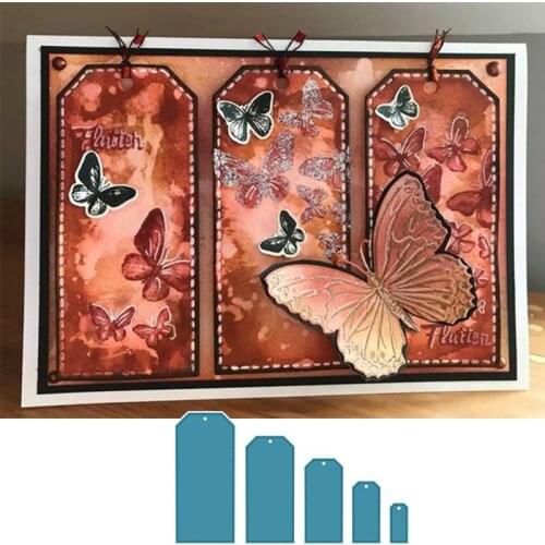 5Pcs/set Tag Frame Metal Cutting Dies Stencils For DIY Scrapbooking Decoration Embossing Paper Cards Handcraft Die Cut New 2019