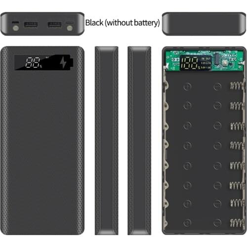 5V Dual USB 8*18650 Power Bank type c battery box DIY Shell Case