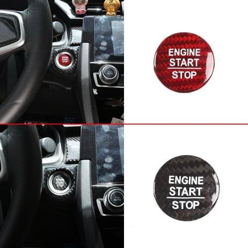 Car Engine Start Stop Push Button Sticker Real Carbon Fiber For Honda Accord Odyssey CITY Civic CR-V UR-V JADE FIT INSPIRE ENVIX