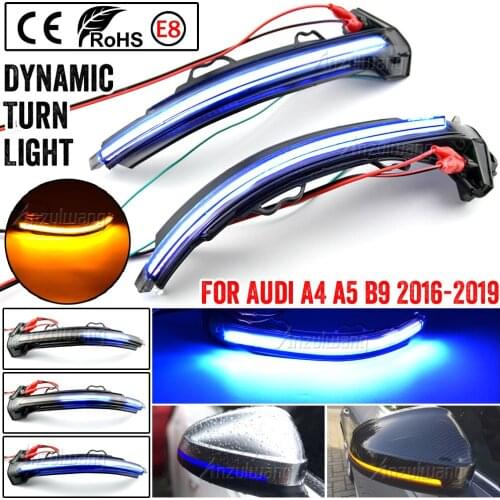 Car LED Dynamic Turn Signal Light Rearview Mirror Light Indicator Blinker for Audi A4/S4 B9 A5/S5 RS4 RS5 2016-2019