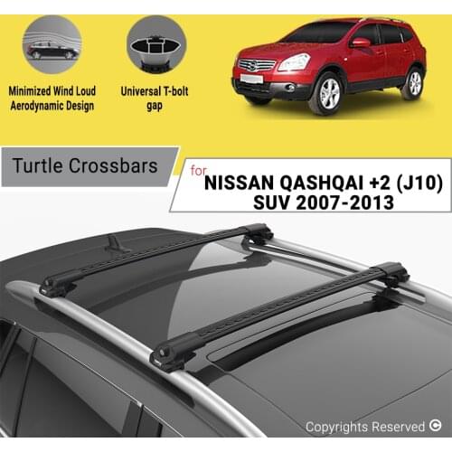 BARS FOR NISSAN QASHQAI +2 (J10) SUV 2007 - 2013 ALUMINUM ALLOY SIDEBARS CAR ROOF RACK LUGGAGE CARRIER CROSSBAR