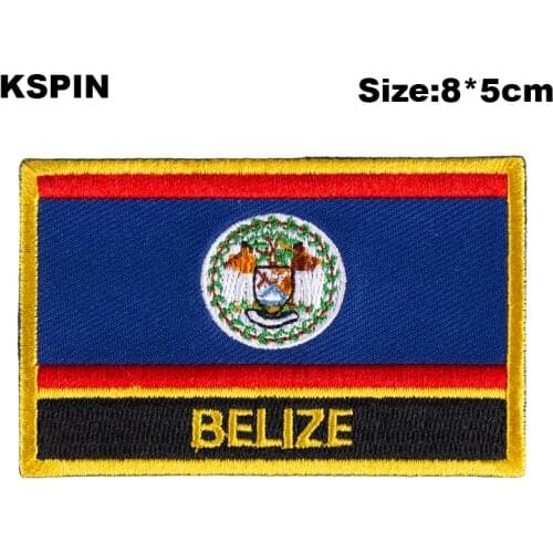 Belize Rectangular Shape Flag patches embroidered flag patches national flag patches for clothing DIY Decoration PT0041-R