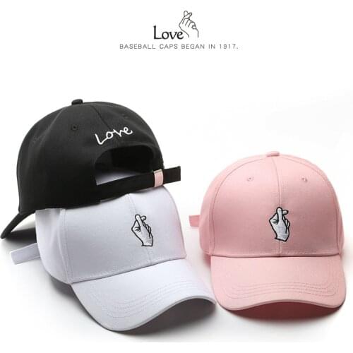 SLECKTON Cotton Baseball Cap for Women and Men Fashion Boys Girls Hip Hop Hats Snapback Hat Summer Visors Cap LOVE Embroidery