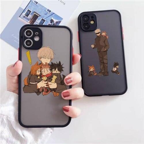 Jujutsu Kaisen Yuji Itadori Fushiguro Phone Case Black Transparent Matte For IPhone 7 8 11 12 S Mini Pro X XS XR MAX Plus