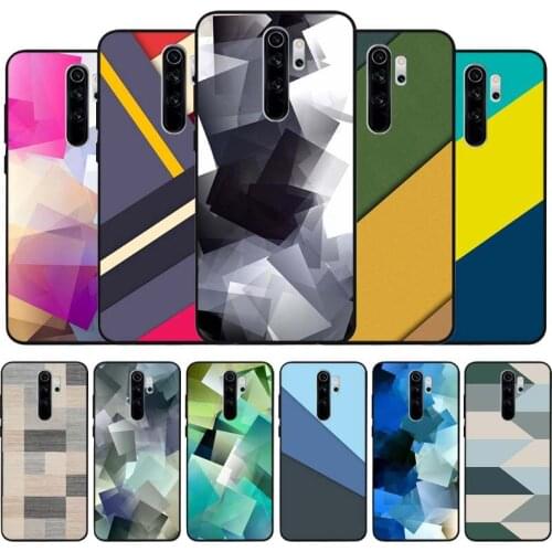 Geometry black Silicone Phone Case For Redmi note 9 8 7 Pro S 8T 7A Cover