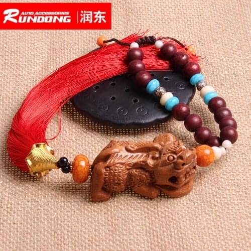 Pear wooden dragon fish pray hanging pieces Ping An Nafu car interior accessories car hanging pieces R163-32