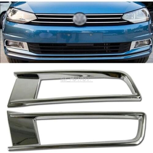 For VW Volkswagen Touran 2016 2017 ABS Car Front Fog Light Lamp Cover Trims 2pcs