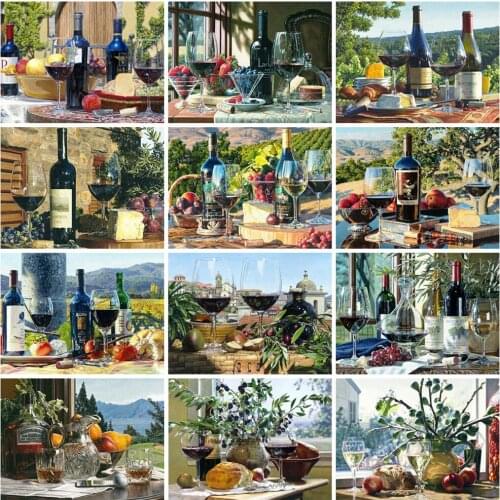 EverShine Diamond Embroidery Landscape Picture Of Rhinestones Diamond Painting Full Drill Wine Cross Stitch Handicraft Wall Art