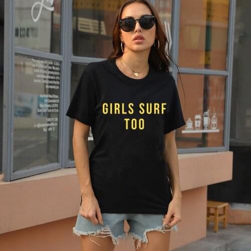 New Style Gold Print Women Tshirt Cotton O-neck Summer Lady Funny Girls Surf Too Letters Tops Fashion Casual Female Tee
