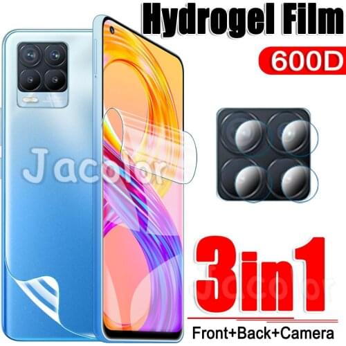 Hydrogel Film For OPPO Realem 8 Pro 8Pro RMX3081 Front Screen+Back Cover+Camera Safety Film 3in1 For Realme8 RMX3085 Not Glass