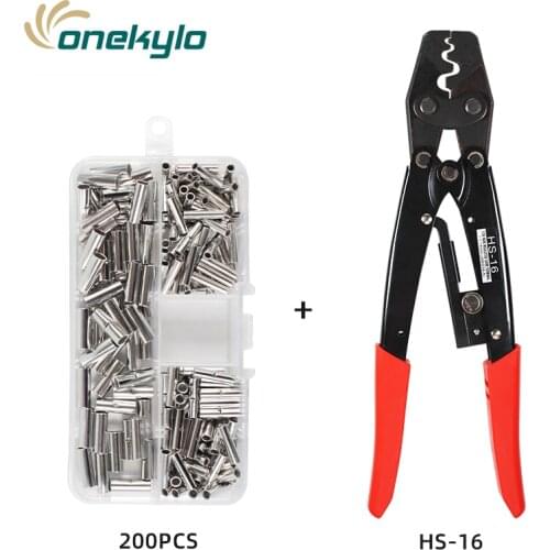 Hs-16 Crimper Tools Copper Tinned Splice Crimp 22-10 AWG Terminal Sleeve Connectors 10mm Cable Heat Shrink Tube Sleeving Kits