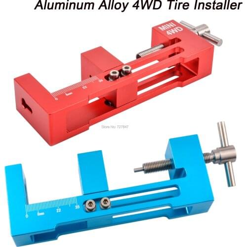 Aluminum Alloy 4WD Tire Installer Large/Small Bearing Top Rail Tyre Wheel Mounting Device Tool for RC Tamiya Mini 4WD Racing Car
