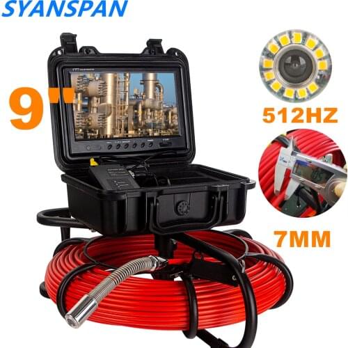 Pipe Inspection Camera 9Inch 1080P Screen and Auto Self-Balancing 512HZ Sewer Pipeline Locator IP68 23MM with DVR Fuction