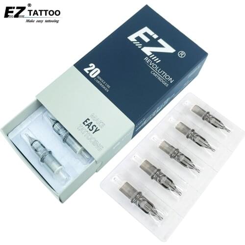 EZ Revolution Tattoo Needles Cartridge Round Liner #12 0.35mm L-Taper 5.5mm for Cartridge Machine & Grips 20pcs/box