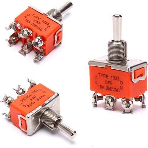 Momentary Toggle Switch (ON) OFF (ON) Spring Return 6 Pin Latching Switch