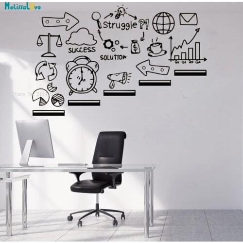 Success is Once Again Struggle Slowly Accumulate Wall Sticker Inspirational Office Vinyl Decoration Removable Decals YT1221