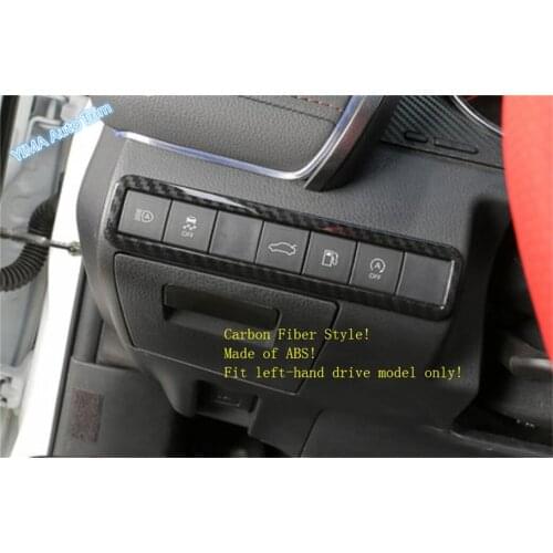 Lapetus Auto Styling Head Headlamp Lights Lamp Switch Button Cover Trim Fit For Toyota Camry 2018 - 2021 ABS Carbon Fiber