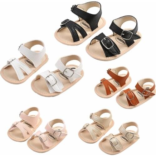 Summer New Baby Toddlers Sandals PU Leather Baby Girls Boys Wear Leisure Adjustable Shoes for Kids Infant