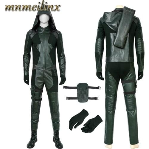 Original Arrow Season 8 Arrow Cosplay Oliver Queen Cosplay Costume Halloween Outfit Men Jacket Pants Adult Suit