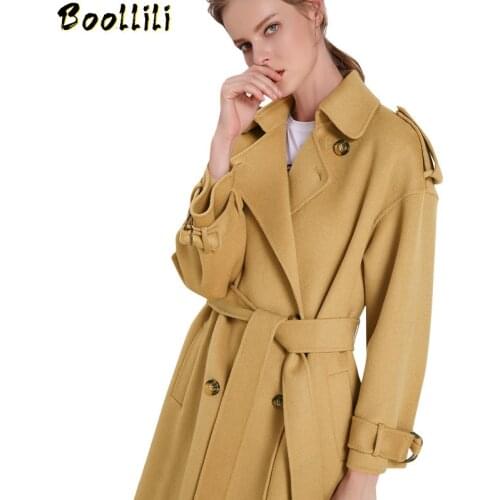 Boollili Coat Women Long Jacket Korean Elegant Double-sided Wool Coat Women Ladies Coats Abrigos Mujer Invierno 2020