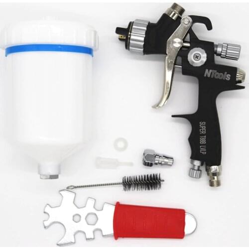 New Black Car paint spray gun T-88B LVLP Pistol environmental protection spray gun w/t tank car paint repair spray Sprayer gun