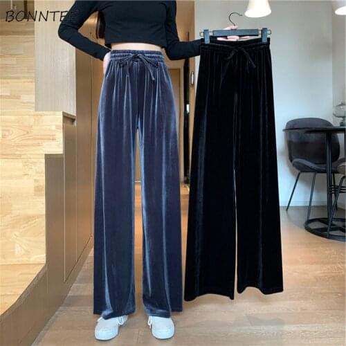 Casual Pants Loose High Waist Soft Drape Straight High Quality Plus Size 4XL Elegant All-match Korean Style Slim Spring Female