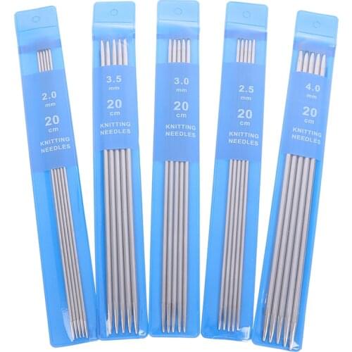 5/10Pcs/set 20cm Straight Knitting Needles Stainless Steel Crochet Hook DIY Sweater Weave Knitting Tools Size 2-4mm