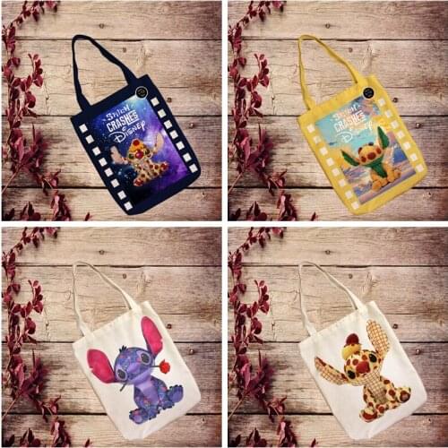 Disney Stitch 88412 Anime Figures Toy Cartoon Products Cosplay Accessories Customized Shopping Bag Shoulder Bags Unisex
