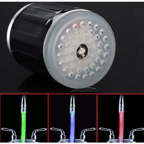 2020 Water Glow Automatically 3 Colors Changing LED Light Kitchen Bathroom Faucet Temperature Control Water Shower Head