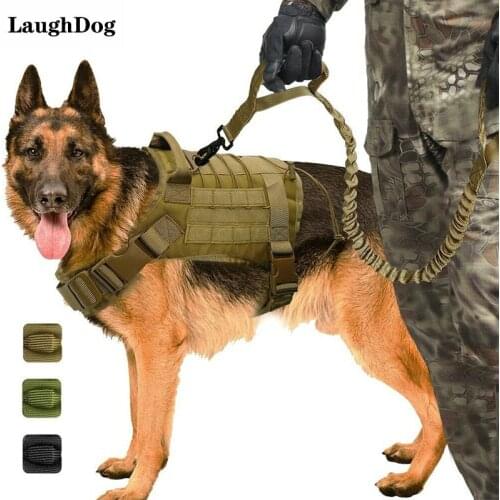 Tactical K9 Adjustable Military Hunting Shooting Cs Dog Vest For Medium Large Dogs Durable Police Dog Vest Harness With Handle