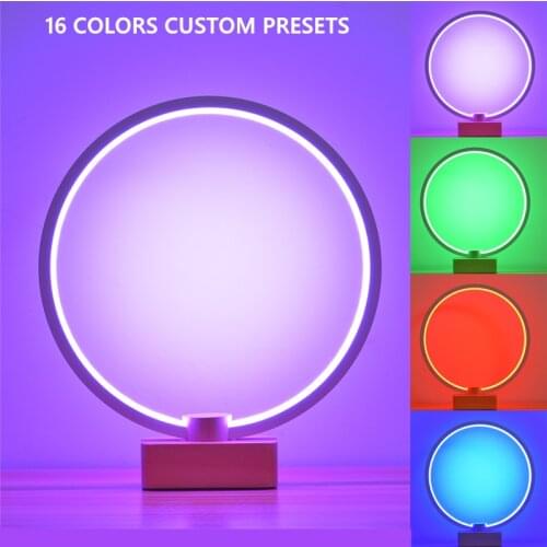 Creative Round RGB Colorful LED Table Lamp Remote Control USB Rechargeable Bedside Night Light