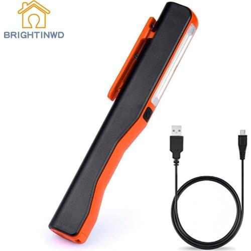 BRIGHTINWD High Quality 2in1 Rechargeable LED COB Camping Work Inspection Light Lamp Hand Torch Magnetic Rechargable Led Lamp