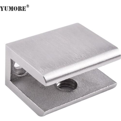 YUMORE 304 Stainless Steel Glass Clamps Clips Support Brackets 6-9 Mm Glass Clamp Hardware Glass Holder Cabinet Clips
