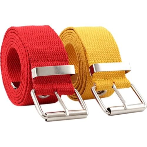 1PC Studded Grommet Holes Canvas Belt Buckle Eyelet Stud Women Fashion Waistband