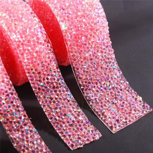 1 Yard 1/1.5/2/3mm Fashion Rhinestone Tape Acrylic Crystal Decoration Trim For DIY Shoes Clothes Bag Car Accessories