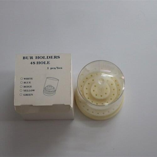 10 Pieces Autoclave Dental Lab Instrument 48 Holes Round Plastic Dental Bur Holder Burs Case For Dental Bur Holder