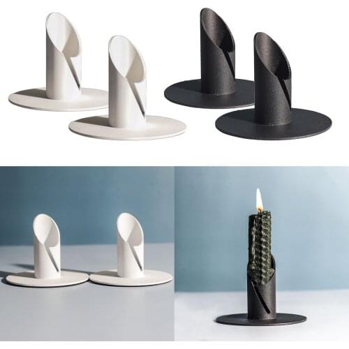 2pcs Iron Candle Holder Candlestick Table Centerpiece Birthday Christmas Decor for Pillar Candles Table Stand