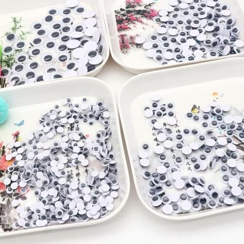 200 Pcs of 6-15mm with Adhesive Active Eye Stickers for Children Handmade DIY Materials Eyeball Eyeball Stuffed Toy Accessories