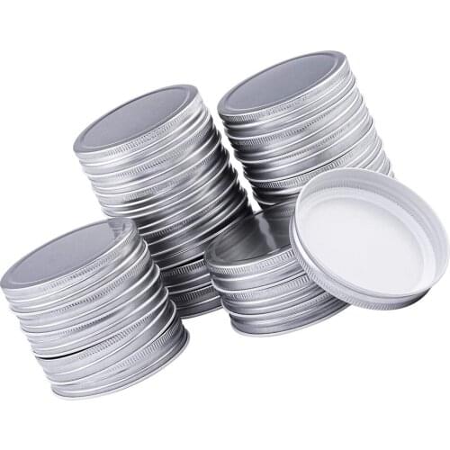 24Pcs 86mm Split-Type Wide Mouth Jars Lids Storage Caps with Silicone Sealing Rings Replacement Seal Cover