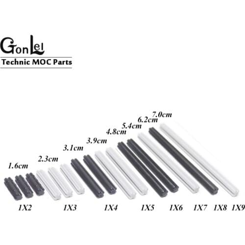 60Pcs High-Tech Axle Bricks Parts 32062 4519 3705 32073 3706 44294 3707 60485 Cross Axle MOC Buidling Block Brick Parts DIY Toys