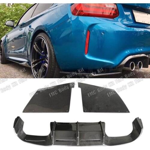 Carbon Fiber Car Racing Rear Bumper Diffuser Lip Spoiler Bumper Aprons Splitters for BMW 2 Series F87 M2 2016 2017 2018 2019
