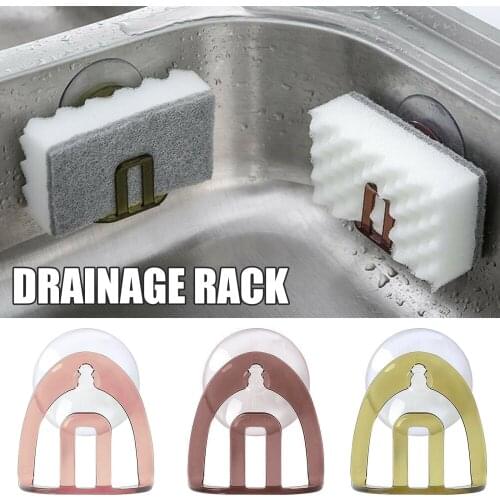 Kitchen Suction Cup Sponge Holder Wall Mount Punch Free Sponge Rack Sink Organizer Storage Holder Kitchen Accessories